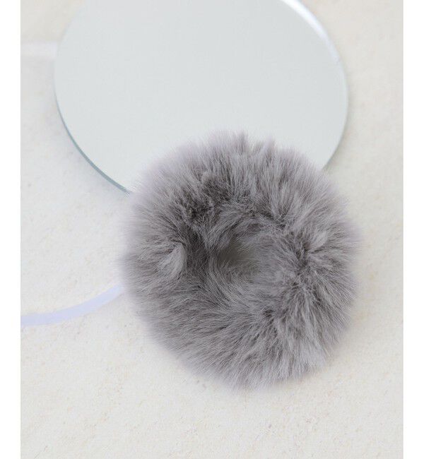 ROPE PICNIC PASSAGE「ふわふわフェイクファーシュシュ」|ヘアゴム・シュシュ|グレー(07)