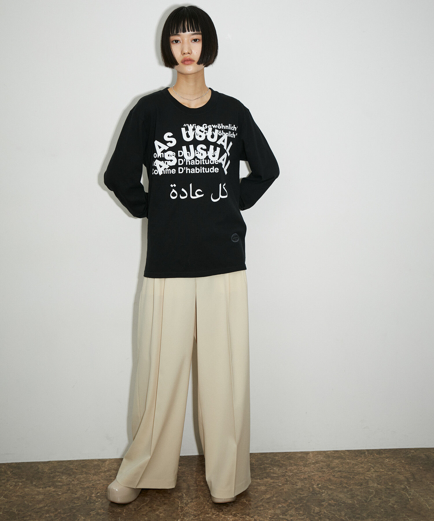 ADAM ET ROPE'「【サステナブル】2タックワイドスラックス」|スラックス|