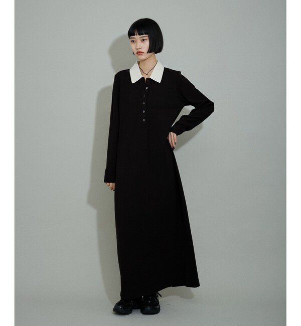 ADAM ET ROPE'「【WEB限定】・【新色追加】・【洗える】ポロシャツワンピース」|ワンピース|