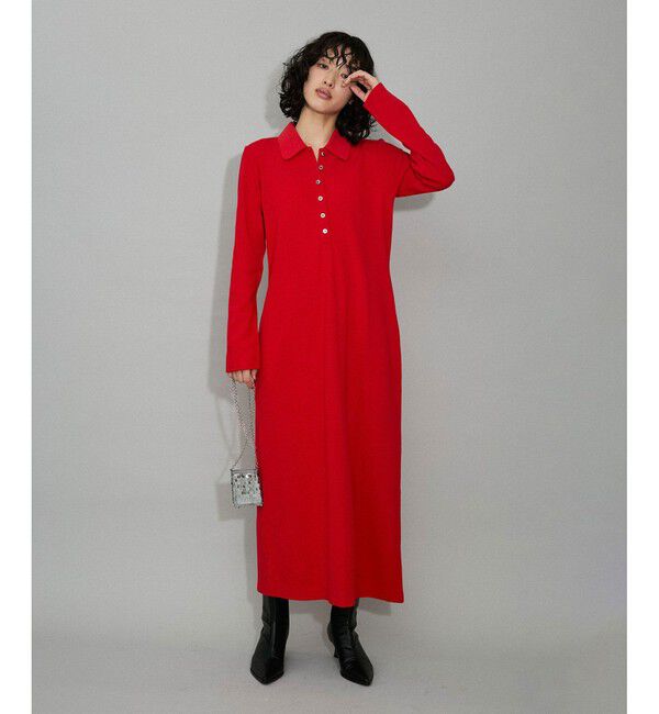 ADAM ET ROPE'「【WEB限定】・【新色追加】・【洗える】ポロシャツワンピース」|ワンピース|