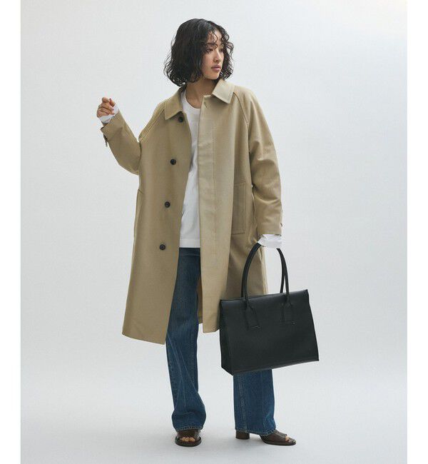 ADAM ET ROPE'「【サステナブル】コットンダブルクロスバルマカーンコート」|ステンカラーコート|