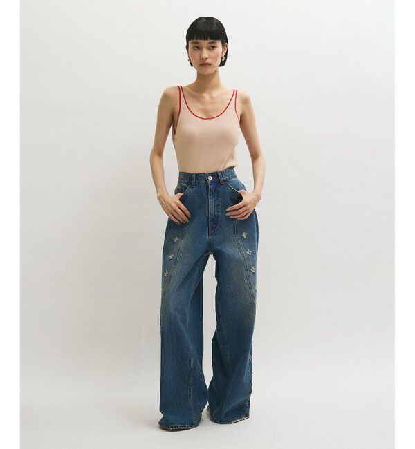 ADAM ET ROPE'「カラーブレードニットタンクトップ」|タンクトップ|