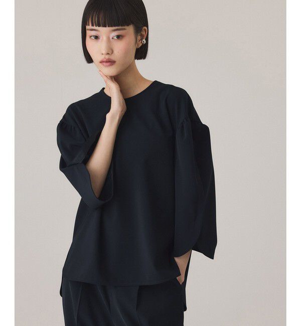 ADAM ET ROPE'「チューリップスリーブプルオーバー/UVカット」|シャツ・ブラウス|ネイビー(40)