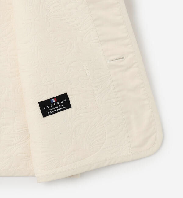 ORCIVAL「ORCIVAL | コットンポリジャカード ラウンドネックジャケット WOMEN」|ノーカラージャケット|