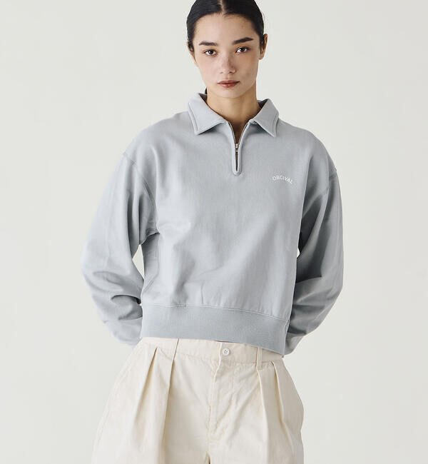 ORCIVAL「ORCIVAL | コットン裏毛 ハーフジッププルオーバー WOMEN」|スウェット・ジャージ|BLUE系1
