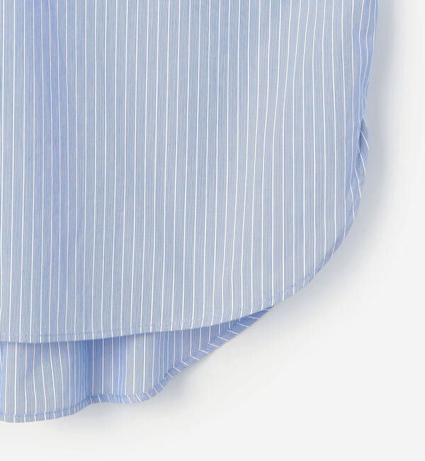 GYMPHLEX「Gymphlex | コットンストライプ ショートボタンダウン長袖シャツ WOMEN」|シャツ・ブラウス|