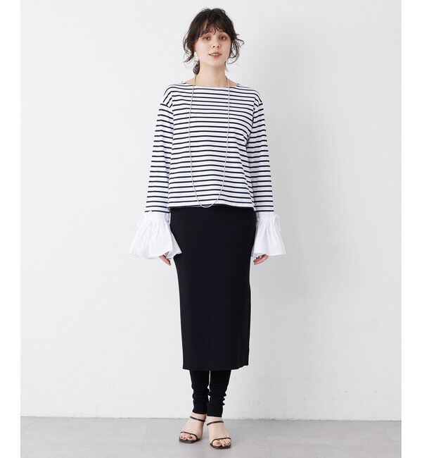 THE PAUSE「【THE PAUSE】フレアカフスボーダープルオーバー」|Tシャツ・カットソー|