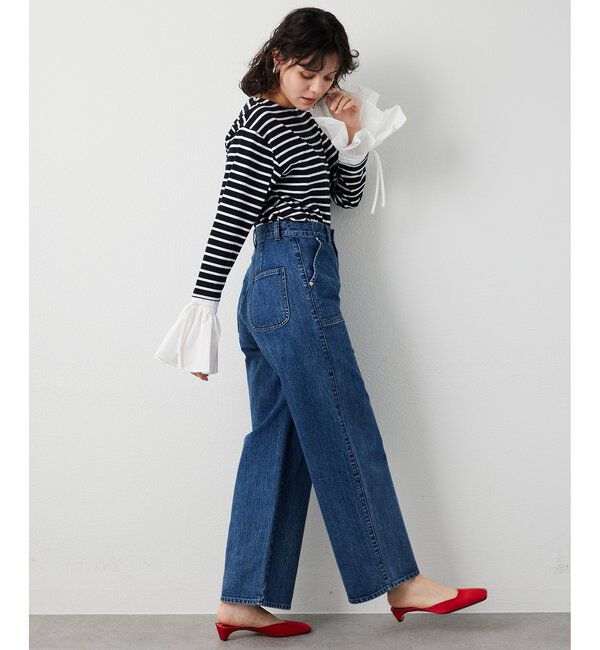 THE PAUSE「【THE PAUSE】フレアカフスボーダープルオーバー」|Tシャツ・カットソー|