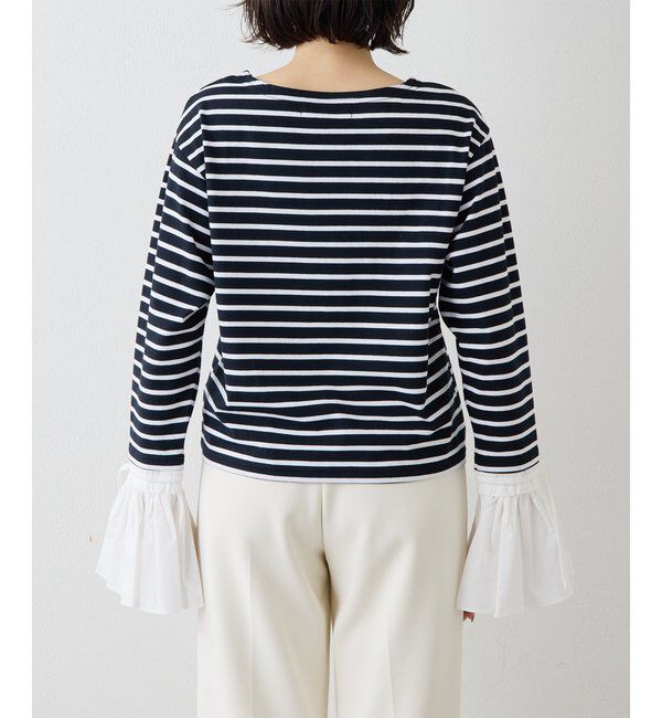 THE PAUSE「【THE PAUSE】フレアカフスボーダープルオーバー」|Tシャツ・カットソー|