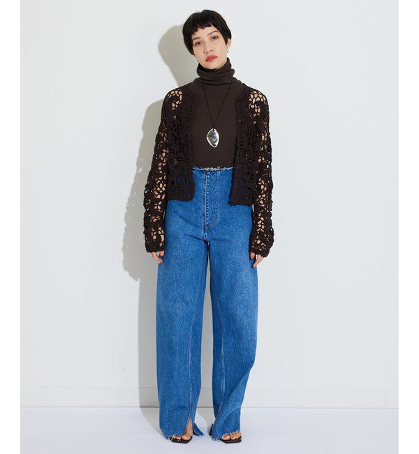 THE PAUSE「【THE PAUSE】クロシェニットカーディガン」|ニット・セーター|