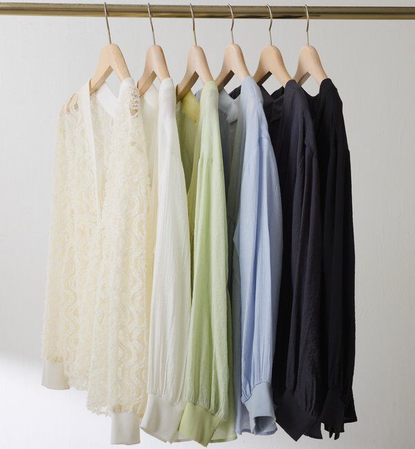  「《1枚で着映える》ギャザー切替シャツカーディガン」|シャツ・ブラウス|