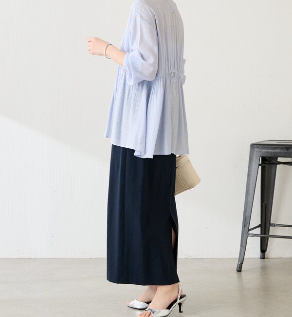  「《1枚で着映える》ギャザー切替シャツカーディガン」|シャツ・ブラウス|