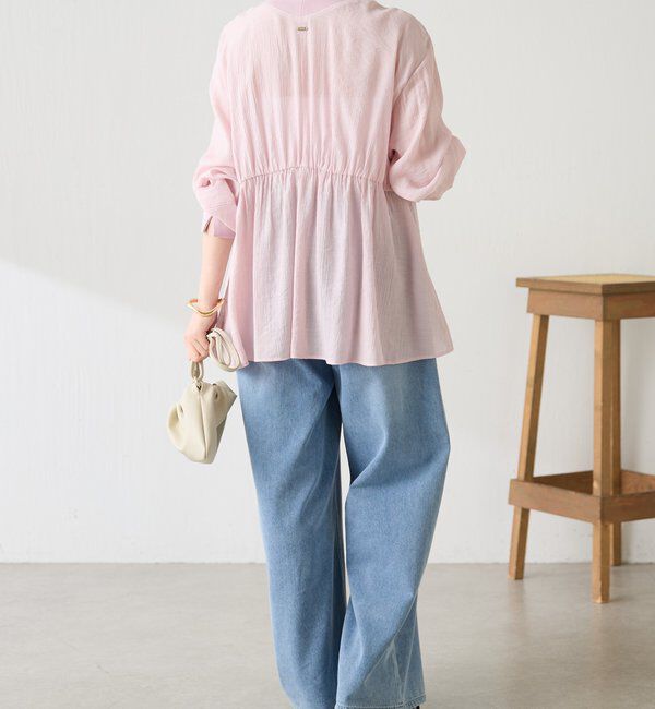  「《1枚で着映える》ギャザー切替シャツカーディガン」|シャツ・ブラウス|