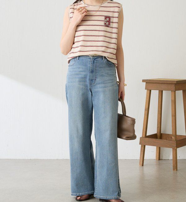  「シアーボーダーナンバーロゴノースリーブ」|Tシャツ・カットソー|