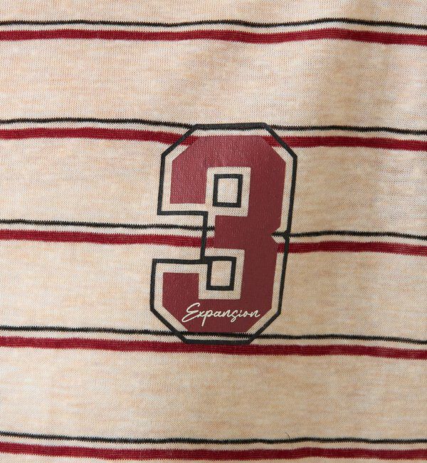  「シアーボーダーナンバーロゴノースリーブ」|Tシャツ・カットソー|