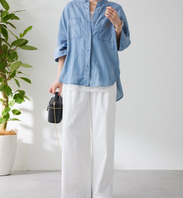  「Q.anos　ドルマンシアーデニムシャツ」|シャツ・ブラウス|