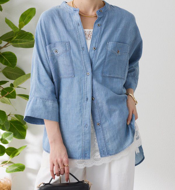  「Q.anos　ドルマンシアーデニムシャツ」|シャツ・ブラウス|