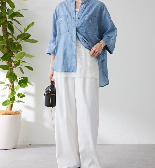  「Q.anos　ドルマンシアーデニムシャツ」|シャツ・ブラウス|