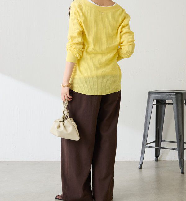  「ドライコットンワイドリブカーディガン」|ニット・セーター|