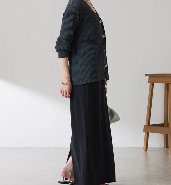  「ドライコットンワイドリブカーディガン」|ニット・セーター|