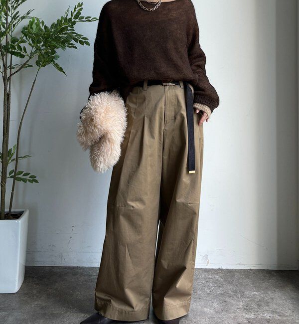  「ツイルワイドカーブパンツ」|チノ|