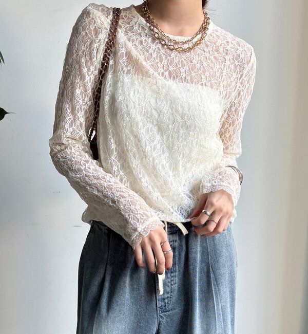  「【WEB限定】レースサイドタックプルオーバー」|Tシャツ・カットソー|