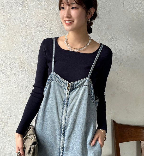  「【REI企画カラーあり】スクエアニットロングスリーブプルオーバー」|ニット・セーター|