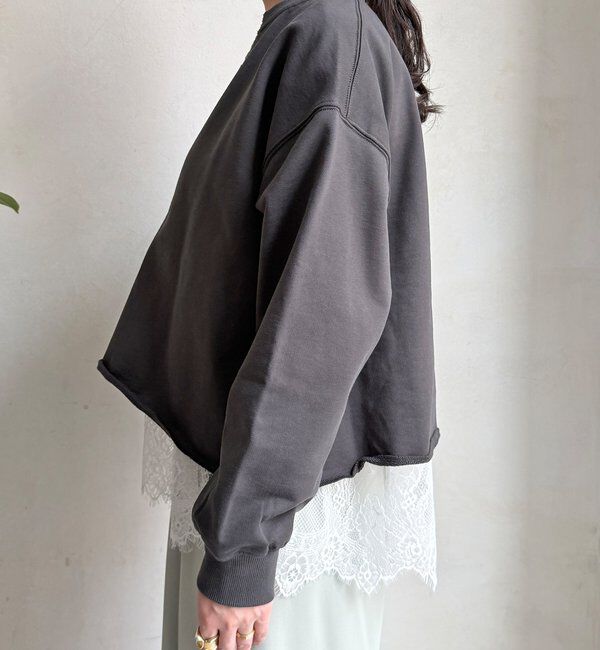  「【WEB限定】Vネック裏毛&times;レースロンTEEセット」|Tシャツ・カットソー|