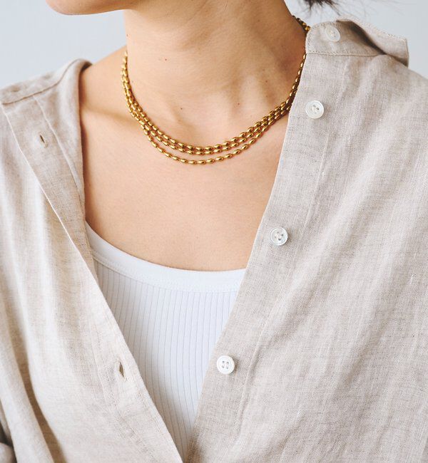  「【R.good（アールドットグッド）】オーバルボールロングネックレス」|リング|