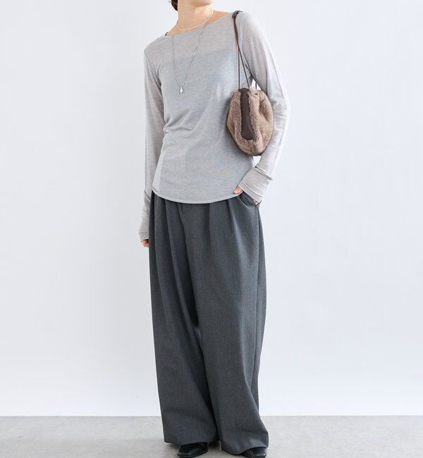  「【真冬もあたたか】裏起毛スラックスパンツ」|チノ|