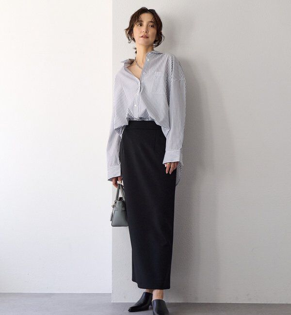  「【ストレスフリー/シーズンレス】ストレッチダンボールIラインスカート」|スカート|