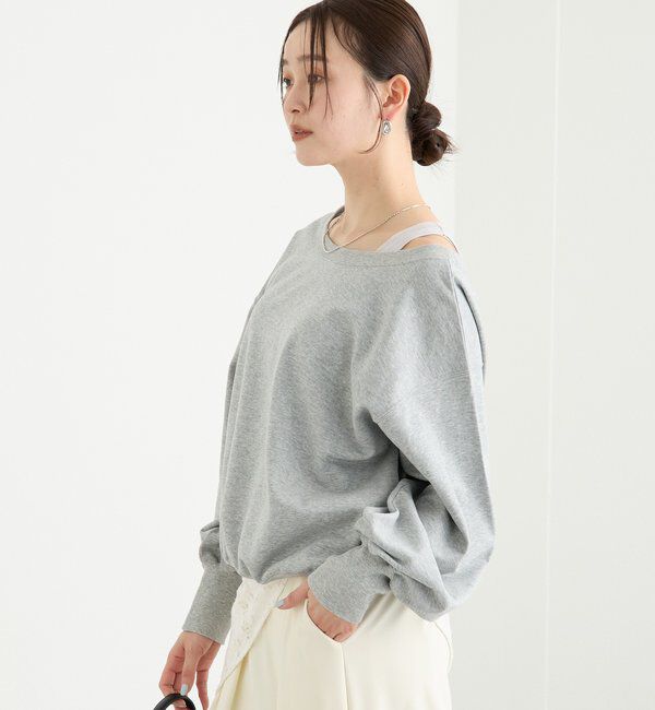  「【前後２way仕様】ボートネック2wayスウェット」|Tシャツ・カットソー|