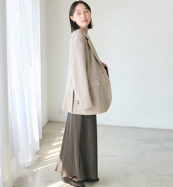  「【こなれ感抜群/接触冷感機能付き】ワイドショルダージャケット」|テーラードジャケット|