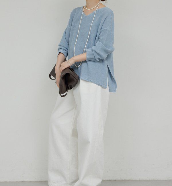  「【手洗い可】コットンメッシュプルオーバー」|ニット・セーター|