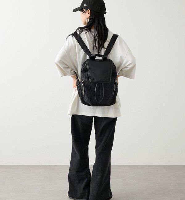  「ナイロンラフィア&times;クラウズナイロンコンビリュックサック」|リュック|