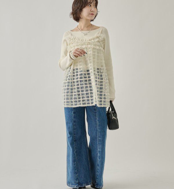  「シャイニーチェックキャミチュニック」|シャツ・ブラウス|