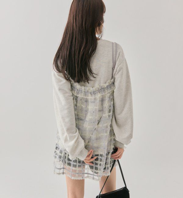  「シャイニーチェックキャミチュニック」|シャツ・ブラウス|