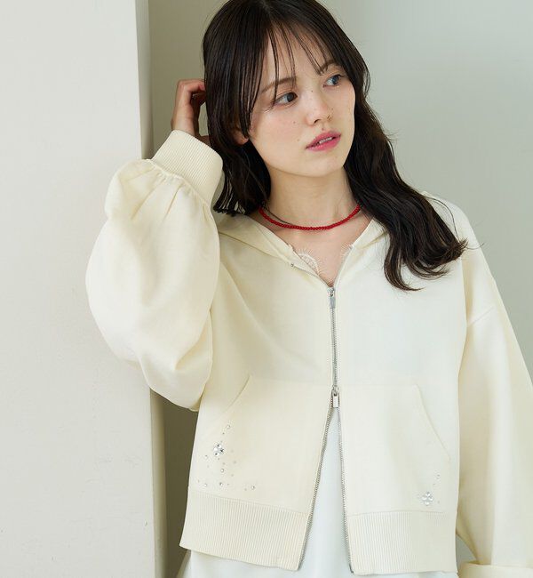  「ラインストーンフーディーニット」|パーカー|