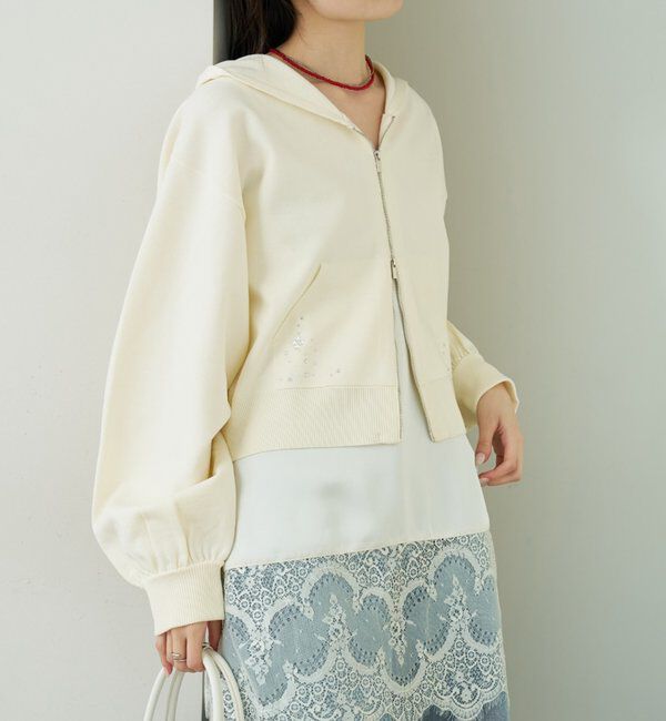  「ラインストーンフーディーニット」|パーカー|