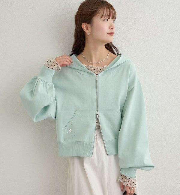  「ラインストーンフーディーニット」|パーカー|