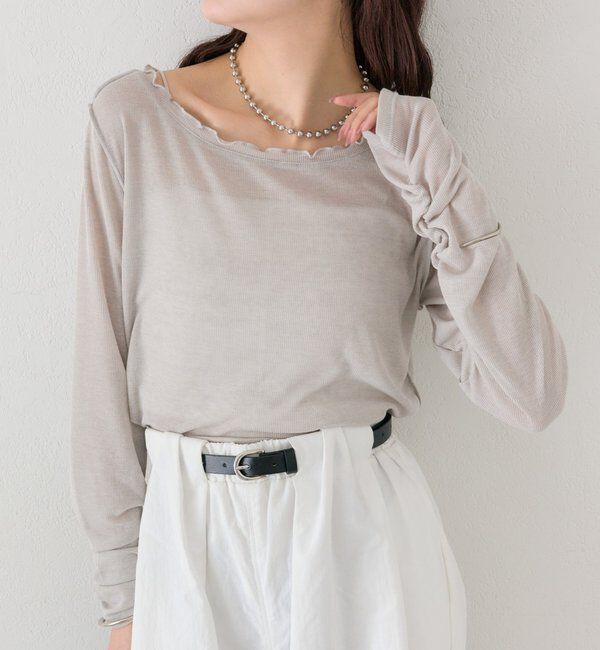  「チュールタグシアーロンT」|Tシャツ・カットソー|グレー