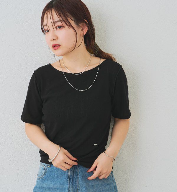  「サイドギャザーシアーTシャツ」|Tシャツ・カットソー|