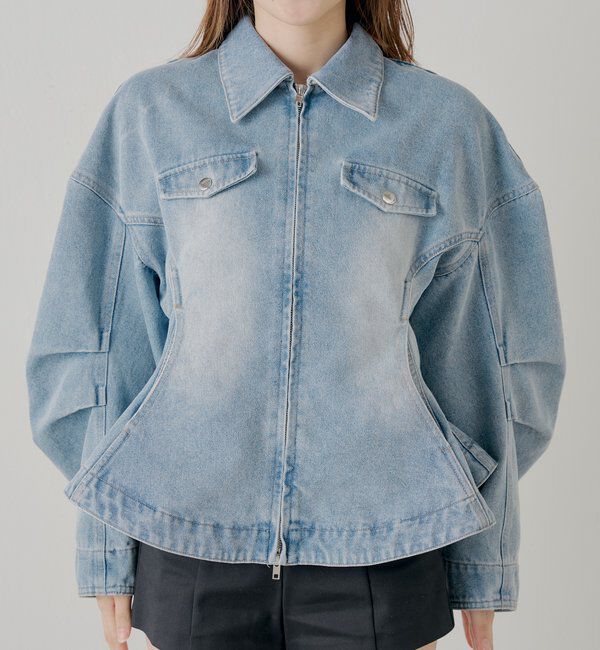  「【SALON by Chico】デニムペプラムジャケット」|その他|