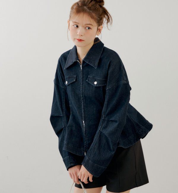  「【SALON by Chico】デニムペプラムジャケット」|その他|