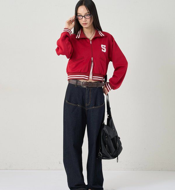  「Sロゴコンパクトトラックジャケット」|ブルゾン・スタジャン|