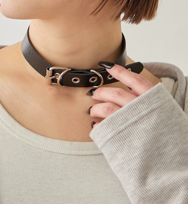  「アイレットパンクチョーカー」|ネックレス|ブラック