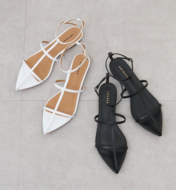  「ポインテッドサンダル」|サンダル|ブラック