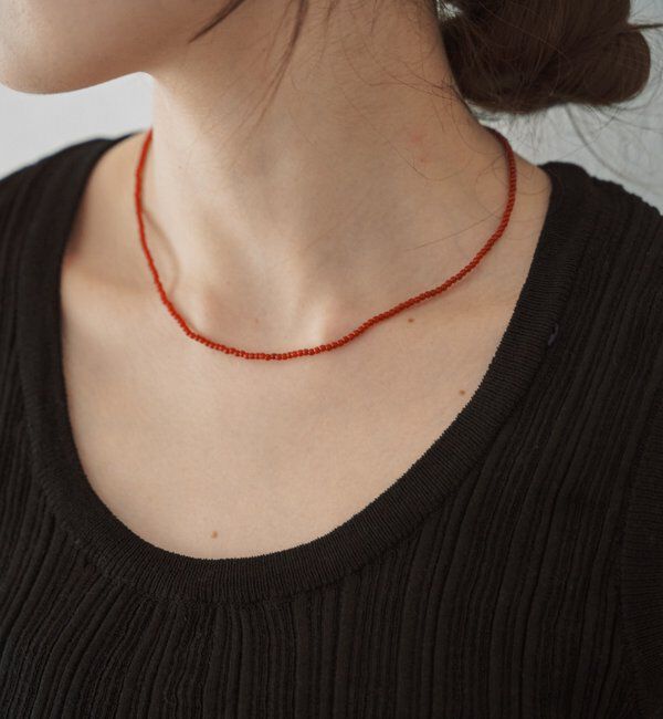  「ガラスビーズネックレス2mm」|ネックレス|