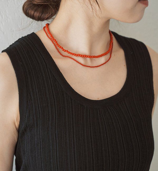  「ガラスビーズネックレス2mm」|ネックレス|