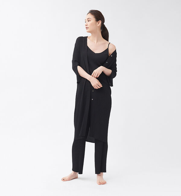 qualite「【WEB・一部店舗限定】《セットアップ対応》リブニットロングカーディガン」|カーディガン|